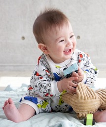 MAKE YOUR DAY | ラクガキ総柄裏毛カバーオール■70.80cm(ロンパース)