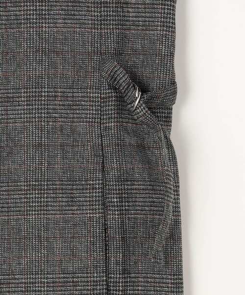 NICOLE white(ニコルホワイト)の「サイドベルトチェックワンピース(ジャンパースカート・レディース・ブラウン/チャコール・FREE)」の6枚目の写真