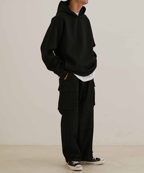 ADAM ET ROPE'（アダムエロペ）の「鹿の子ダンボール ルーズシルエット パーカー（パーカー・メンズ・パープル系その他6/ブラック/ベージュ系その他2・S/M/L）」の7枚目の写真