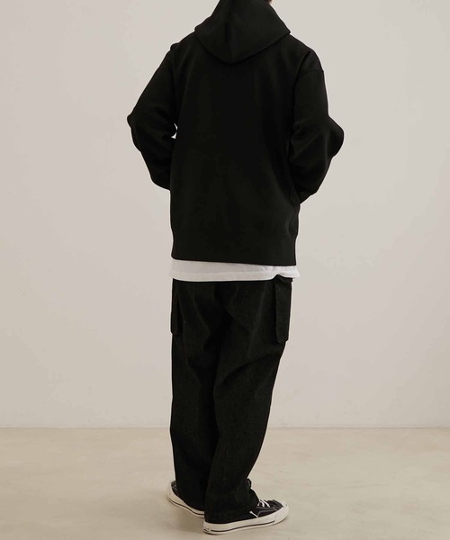 ADAM ET ROPE'（アダムエロペ）の「鹿の子ダンボール ルーズシルエット パーカー（パーカー・メンズ・パープル系その他6/ブラック/ベージュ系その他2・S/M/L）」の12枚目の写真