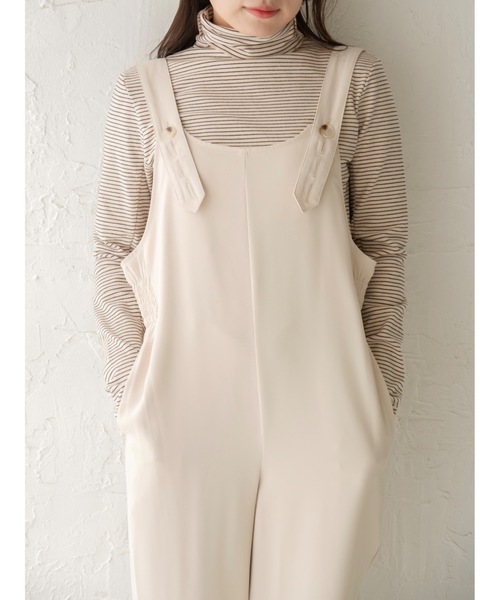 JUMELLE(ジュメロ)の「【極暖】ボーダーフィンガータートル | 真冬 防寒(Tシャツ/カットソー・レディース・アイボリー/ブラック/ホワイト/グレー・MEDIUM)」の11枚目の写真