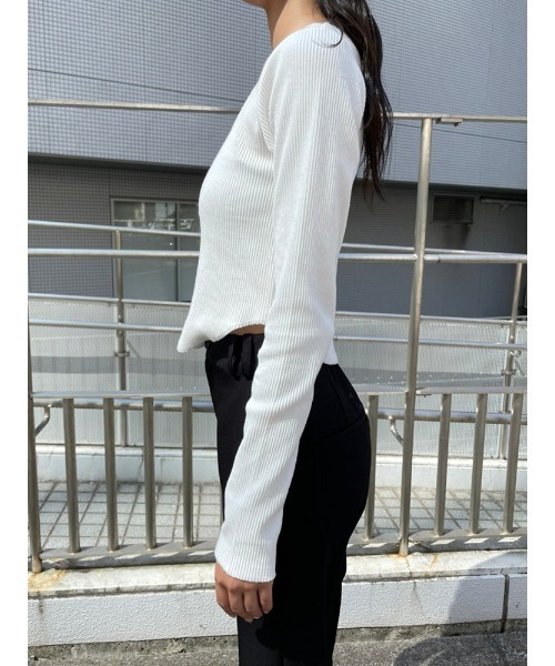 ENVYM（アンビー）の「フロントZIPリブTOPS（Tシャツ