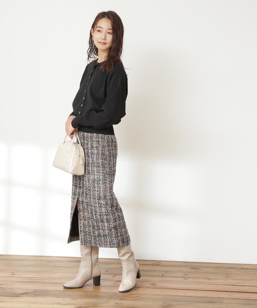 N.（N. Natural Beauty Basic）（エヌエヌナチュラルビューティーベーシック）の「【追加生産】◆ドットボタン総針フォルムカーディガン（カーディガン/ボレロ・レディース・ネイビー/ブルー/オフホワイト/ブラック/レッド・MEDIUM）」の12枚目の写真