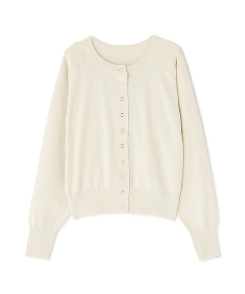 N.（N. Natural Beauty Basic）（エヌエヌナチュラルビューティーベーシック）の「【追加生産】◆ドットボタン総針フォルムカーディガン（カーディガン/ボレロ・レディース・ネイビー/ブルー/オフホワイト/ブラック/レッド・MEDIUM）」の9枚目の写真