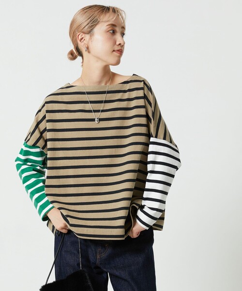 FREAK'S STORE（フリークスストア）の「【限定展開】バスクロングスリーブTシャツ（Tシャツ/カットソー・レディース・ブラック/ベージュ/パープル/ネイビー/オフホワイト/オレンジ/グリーン/その他1/ホワイト×ブラック/チャコール/その他/ピンク/ブルー・ﾌﾘ-）」の13枚目の写真