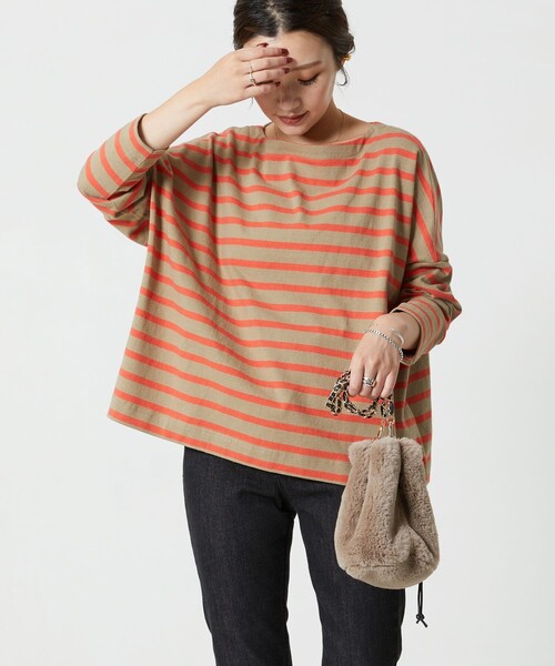 FREAK'S STORE（フリークスストア）の「【限定展開】バスクロングスリーブTシャツ（Tシャツ/カットソー・レディース・ブラック/ベージュ/パープル/ネイビー/オフホワイト/オレンジ/グリーン/その他1/ホワイト×ブラック/チャコール/その他/ピンク/ブルー・ﾌﾘ-）」の11枚目の写真