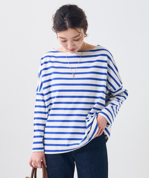 FREAK'S STORE（フリークスストア）の「【限定展開】バスクロングスリーブTシャツ（Tシャツ/カットソー・レディース・ブラック/ベージュ/パープル/ネイビー/オフホワイト/オレンジ/グリーン/その他1/ホワイト×ブラック/チャコール/その他/ピンク/ブルー・ﾌﾘ-）」の8枚目の写真