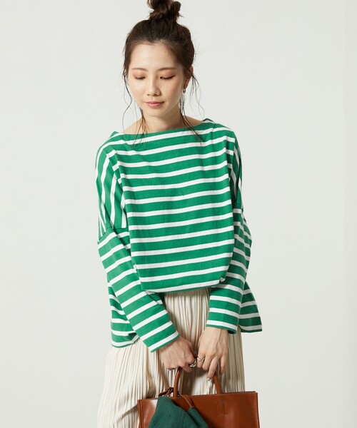 FREAK'S STORE（フリークスストア）の「【限定展開】バスクロングスリーブTシャツ（Tシャツ/カットソー・レディース・ブラック/ベージュ/パープル/ネイビー/オフホワイト/オレンジ/グリーン/その他1/ホワイト×ブラック/チャコール/その他/ピンク/ブルー・ﾌﾘ-）」の6枚目の写真