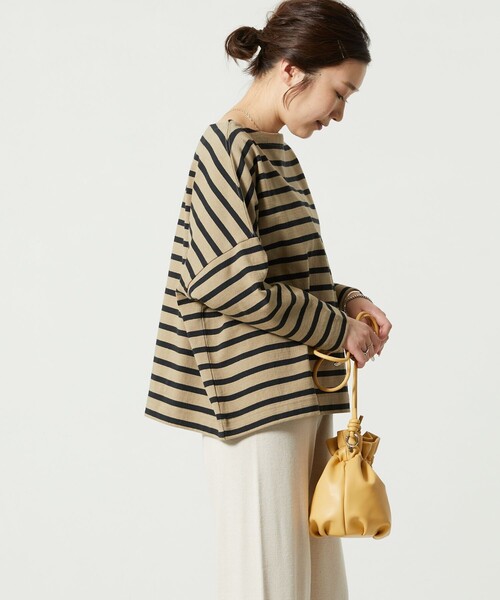 FREAK'S STORE（フリークスストア）の「【限定展開】バスクロングスリーブTシャツ（Tシャツ/カットソー・レディース・ブラック/ベージュ/パープル/ネイビー/オフホワイト/オレンジ/グリーン/その他1/ホワイト×ブラック/チャコール/その他/ピンク/ブルー・ﾌﾘ-）」の14枚目の写真