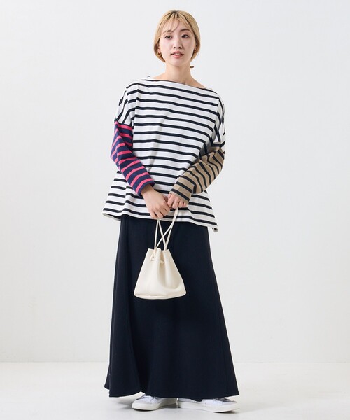 FREAK'S STORE（フリークスストア）の「【限定展開】バスクロングスリーブTシャツ（Tシャツ/カットソー・レディース・ブラック/ベージュ/パープル/ネイビー/オフホワイト/オレンジ/グリーン/その他1/ホワイト×ブラック/チャコール/その他/ピンク/ブルー・ﾌﾘ-）」の15枚目の写真