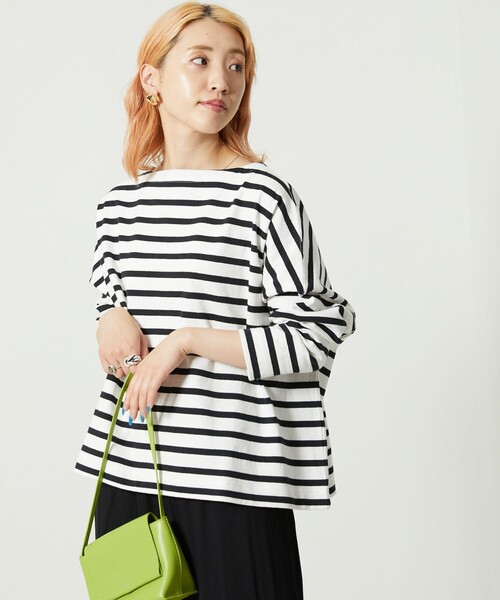 FREAK'S STORE（フリークスストア）の「【限定展開】バスクロングスリーブTシャツ（Tシャツ/カットソー・レディース・ブラック/ベージュ/パープル/ネイビー/オフホワイト/オレンジ/グリーン/その他1/ホワイト×ブラック/チャコール/その他/ピンク/ブルー・ﾌﾘ-）」の21枚目の写真