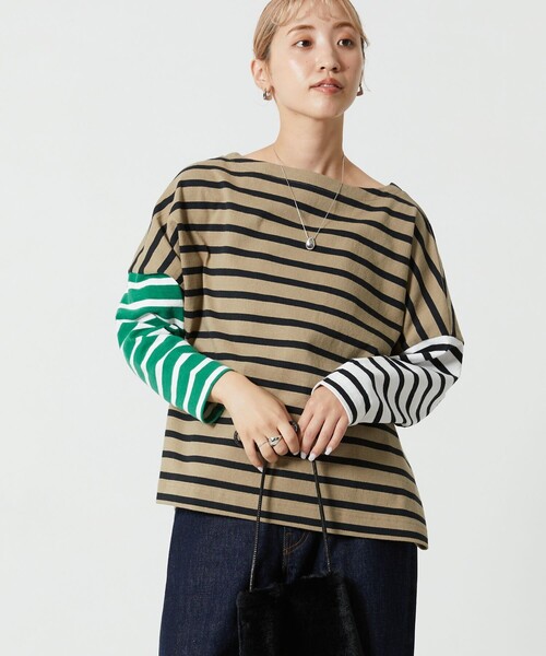 FREAK'S STORE（フリークスストア）の「【限定展開】バスクロングスリーブTシャツ（Tシャツ/カットソー・レディース・ブラック/ベージュ/パープル/ネイビー/オフホワイト/オレンジ/グリーン/その他1/ホワイト×ブラック/チャコール/その他/ピンク/ブルー・ﾌﾘ-）」の16枚目の写真