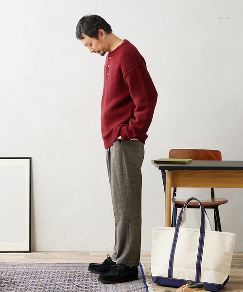 JOURNAL STANDARD relume（ジャーナルスタンダード　レリューム）の「HAMILTON WOOL GATER ヘンリーネックニット（ニット/セーター・メンズ・ボルドー/ブラック系その他/ライトグリーン/グレー・LARGE/MEDIUM）」の11枚目の写真
