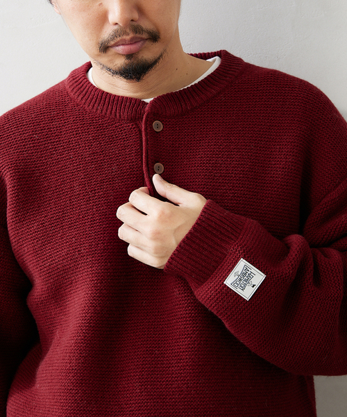JOURNAL STANDARD relume（ジャーナルスタンダード　レリューム）の「HAMILTON WOOL GATER ヘンリーネックニット（ニット/セーター・メンズ・ボルドー/ブラック系その他/ライトグリーン/グレー・LARGE/MEDIUM）」の14枚目の写真