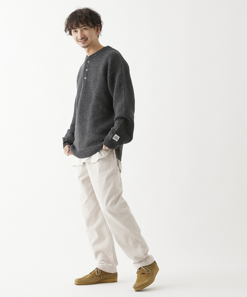 JOURNAL STANDARD relume（ジャーナルスタンダード　レリューム）の「HAMILTON WOOL GATER ヘンリーネックニット（ニット/セーター・メンズ・ボルドー/ブラック系その他/ライトグリーン/グレー・LARGE/MEDIUM）」の18枚目の写真