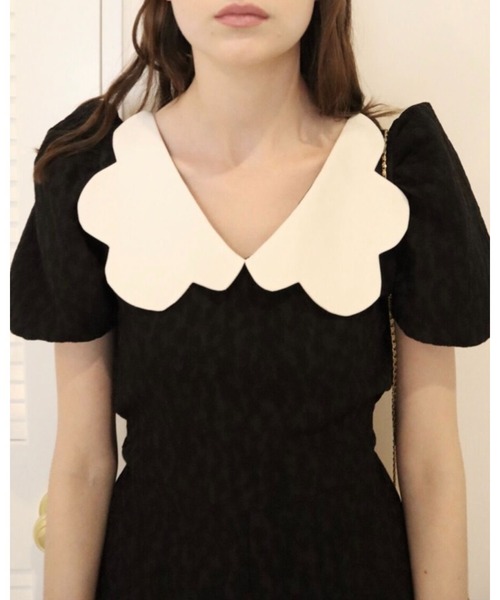 epine（エピヌ）の「scallop collar jaguard double ribbon rompers black（つなぎ/オールインワン・レディース・ブラック・FREE）」の21枚目の写真