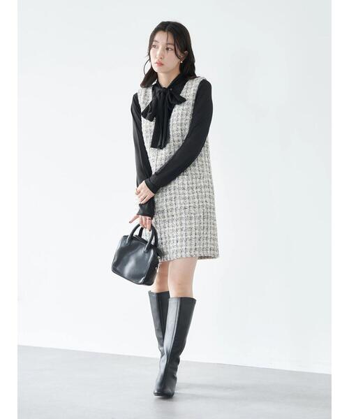 earth music&ecology(アースミュージックアンドエコロジー)の「ツイードショートパンツ(その他パンツ・レディース・ブラック/アイボリー・S/M)」の11枚目の写真