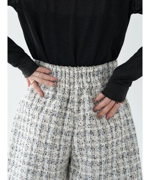 earth music&ecology(アースミュージックアンドエコロジー)の「ツイードショートパンツ(その他パンツ・レディース・ブラック/アイボリー・S/M)」の17枚目の写真