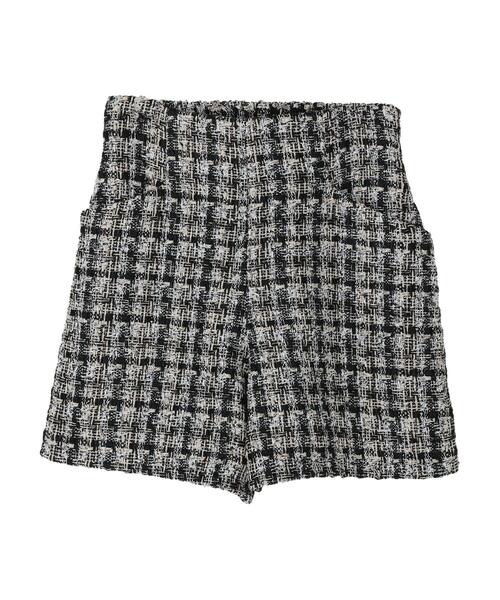 earth music&ecology(アースミュージックアンドエコロジー)の「ツイードショートパンツ(その他パンツ・レディース・ブラック/アイボリー・S/M)」の5枚目の写真