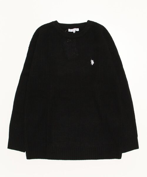 U.S. POLO ASSN.(ユーエスポロアッスン)の「U.S. POLO ASSN. / ユーエスポロアッスン 別注 コラボ ビッグシルエット 畔編み クルーネック ニット セーター(ニット/セーター・メンズ・ブラック/グレー系その他/ホワイト/グリーン/ネイビー・MEDIUM/LARGE)」の14枚目の写真