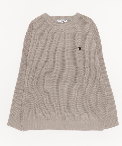 U.S. POLO ASSN.(ユーエスポロアッスン)の「U.S. POLO ASSN. / ユーエスポロアッスン 別注 コラボ ビッグシルエット 畔編み クルーネック ニット セーター(ニット/セーター・メンズ・ブラック/グレー系その他/ホワイト/グリーン/ネイビー・MEDIUM/LARGE)」の12枚目の写真