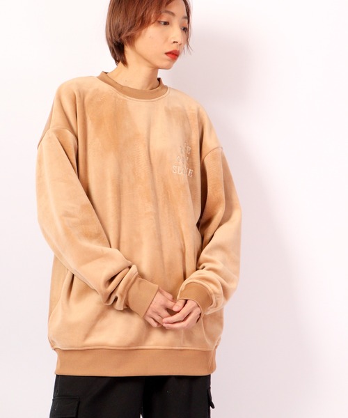 A.T,C in the attic homme(エーティーシーインジアティックオム)の「マイクロスエード POPPRINT ワイド トレーナー 2022AW(スウェット・メンズ・ブラック/ベージュ/オフホワイト/ホワイト系その他/グリーン/グリーン系その他・L/M)」の1枚目の写真