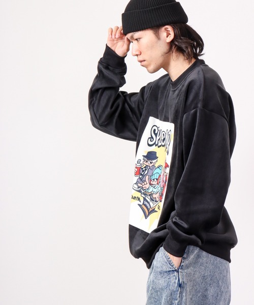 A.T,C in the attic homme(エーティーシーインジアティックオム)の「マイクロスエード POPPRINT ワイド トレーナー 2022AW(スウェット・メンズ・ブラック/ベージュ/オフホワイト/ホワイト系その他/グリーン/グリーン系その他・L/M)」の8枚目の写真