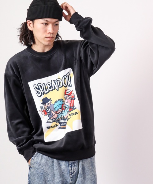 A.T,C in the attic homme(エーティーシーインジアティックオム)の「マイクロスエード POPPRINT ワイド トレーナー 2022AW(スウェット・メンズ・ブラック/ベージュ/オフホワイト/ホワイト系その他/グリーン/グリーン系その他・L/M)」の7枚目の写真