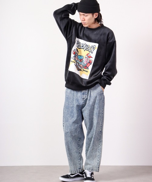 A.T,C in the attic homme(エーティーシーインジアティックオム)の「マイクロスエード POPPRINT ワイド トレーナー 2022AW(スウェット・メンズ・ブラック/ベージュ/オフホワイト/ホワイト系その他/グリーン/グリーン系その他・L/M)」の10枚目の写真