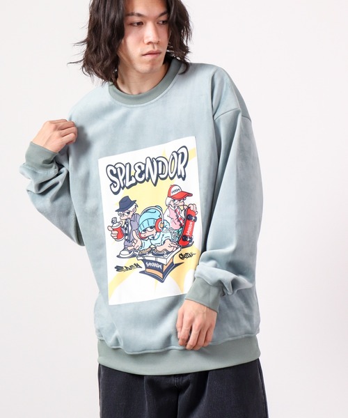 A.T,C in the attic homme(エーティーシーインジアティックオム)の「マイクロスエード POPPRINT ワイド トレーナー 2022AW(スウェット・メンズ・ブラック/ベージュ/オフホワイト/ホワイト系その他/グリーン/グリーン系その他・L/M)」の11枚目の写真