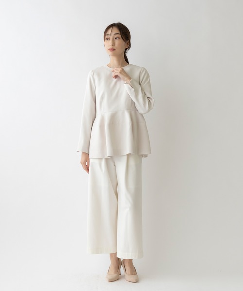 sonoサテンティアードフレアブラウス白襟ネイビーバックリボンポタリー黒2点 セール】 【Eternal Line 2024】バックサテンリボンラッフル