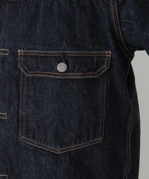 LENO（リノ）の「【LENO / リノ】BRENDA BIG TRUCKER JACKET（デニムジャケット・メンズ・ネイビー・MEDIUM）」の18枚目の写真