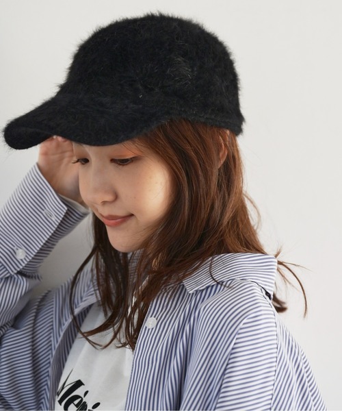 FREE'S MART（フリーズマート）の「シャギーキャップ（キャップ・レディース・ブラック/グレー・ﾌﾘ-）」の2枚目の写真