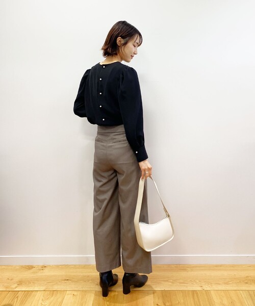 OPAQUE.CLIP(オペークドットクリップ)の「◆折り返しデザインワイドパンツ(その他パンツ・レディース・ダークオレンジ/グレー/ブラック・36/38)」の8枚目の写真