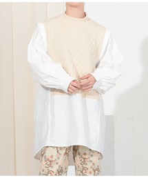 キルティング切替デザインブラウス