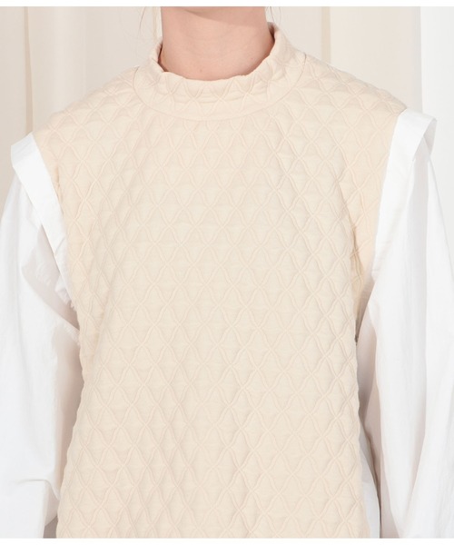 Settimissimo（セッティミッシモ）の「キルティング切替デザインブラウス（シャツ/ブラウス・レディース・アイボリー/ブラック・M）」の12枚目の写真