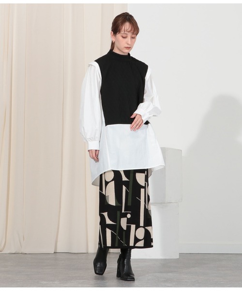 Settimissimo（セッティミッシモ）の「キルティング切替デザインブラウス（シャツ/ブラウス・レディース・アイボリー/ブラック・M）」の11枚目の写真