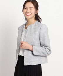 【セレモニー/入卒】ツィード クルーネック ジャケット<S~L>