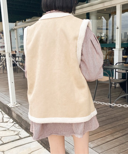 Ambre Ciel(アンブルシエル)の「フェイクスウェードボアベスト/【WEB/EC限定商品】(ベスト・レディース・ライトブラウン/ライトベージュ・FREE)」の5枚目の写真