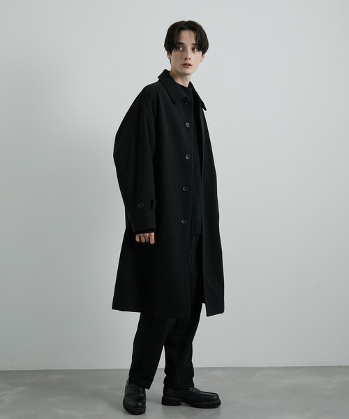 JUNRED（ジュンレッド）の「ウーリーカットツイルオーバーコート（ステンカラーコート・メンズ・チャコールグレー/ダークブラウン/ブラック/ホワイト系その他・S/M/L）」の18枚目の写真