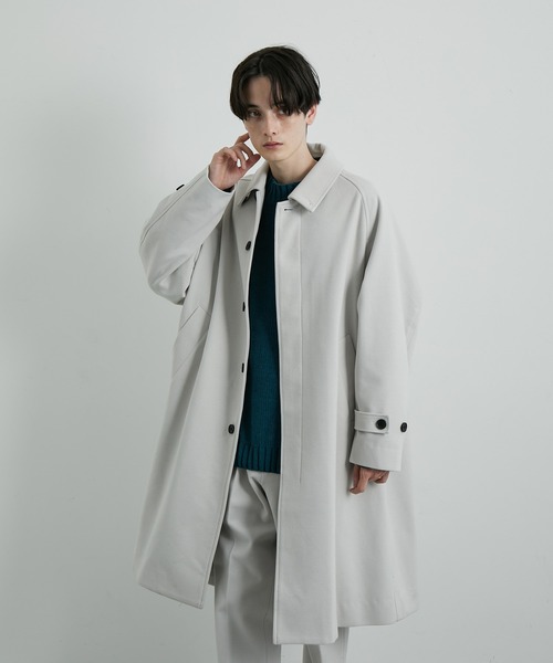 JUNRED（ジュンレッド）の「ウーリーカットツイルオーバーコート（ステンカラーコート・メンズ・チャコールグレー/ダークブラウン/ブラック/ホワイト系その他・S/M/L）」の6枚目の写真