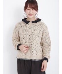 Samansa Mos2 | 透かし柄ニット(ニット/セーター)
