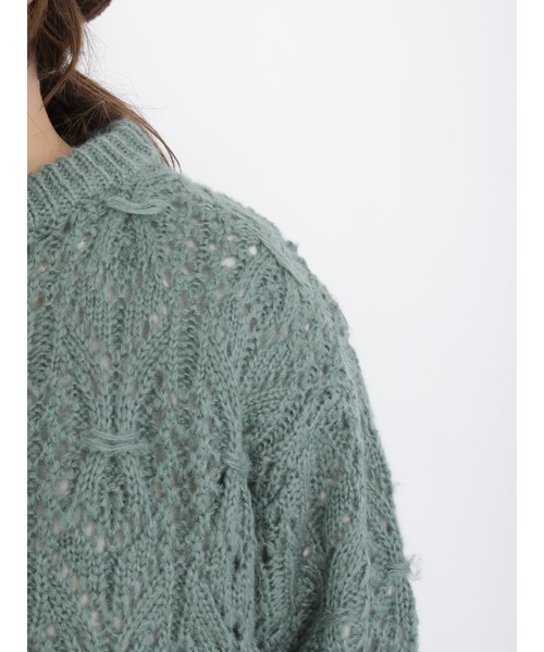 Samansa Mos2（サマンサ モスモス）の「透かし柄ニット（ニット/セーター・レディース・ブラック/グリーン/ベージュ・ﾌﾘ-）」の15枚目の写真