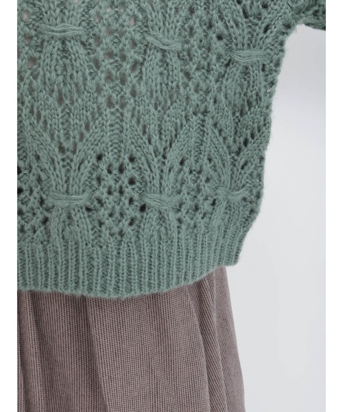 Samansa Mos2（サマンサ モスモス）の「透かし柄ニット（ニット/セーター・レディース・ブラック/グリーン/ベージュ・ﾌﾘ-）」の13枚目の写真