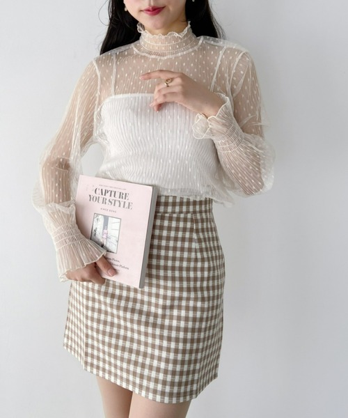 Loueme（ルエム）の「【23S/S 春夏新作】ドットチュールシャーリングブラウス（シャツ/ブラウス・レディース・ブラック/アイボリー/ホワイト・FREE）」の19枚目の写真