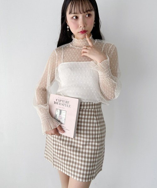 Loueme（ルエム）の「【23S/S 春夏新作】ドットチュールシャーリングブラウス（シャツ/ブラウス・レディース・ブラック/アイボリー/ホワイト・FREE）」の20枚目の写真