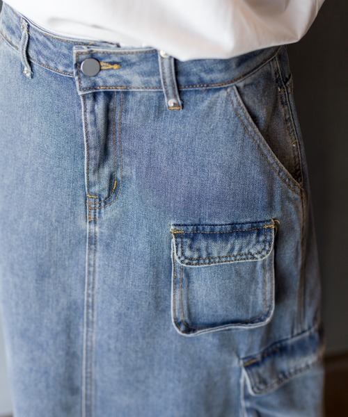 SpRay(スプレイ)の「デニムカーゴロングスカート(デニムスカート・レディース・ブルー・SMALL/MEDIUM)」の22枚目の写真