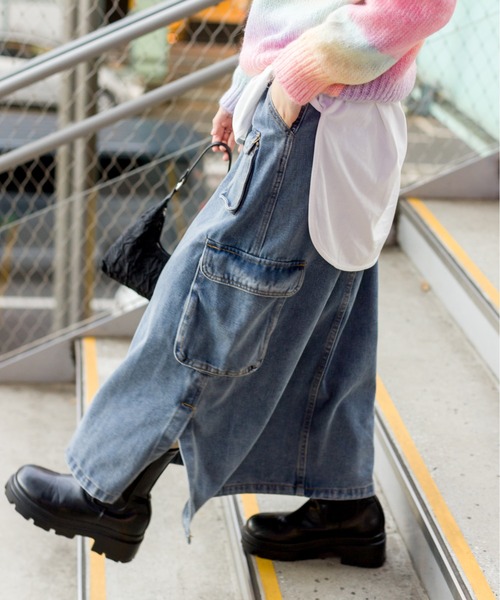 SpRay(スプレイ)の「デニムカーゴロングスカート(デニムスカート・レディース・ブルー・SMALL/MEDIUM)」の17枚目の写真