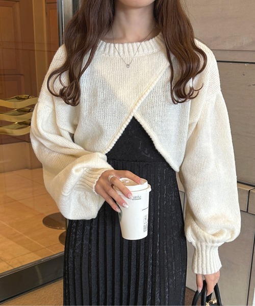 apres jour（アプレジュール）の「2WAYニットトップス【ZOZOTOWN限定アイテム】（ニット/セーター・レディース・ブラウン系その他/ベージュ/アイボリー/ピンクベージュ・フリー/X-LARGE）」の13枚目の写真