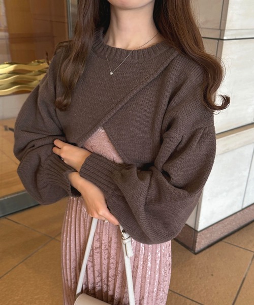 apres jour（アプレジュール）の「2WAYニットトップス【ZOZOTOWN限定アイテム】（ニット/セーター・レディース・ブラウン系その他/ベージュ/アイボリー/ピンクベージュ・フリー/X-LARGE）」の15枚目の写真